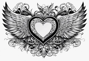 A heart in the form of the number 22 with wings tattoo idea