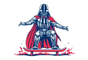 Darth Vader skateboarding >
blue & red tattoo idea