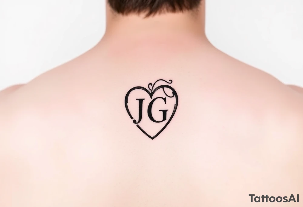intials JG heart tattoo idea