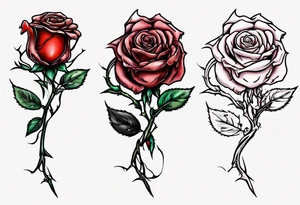 rose flower whose stem is broken with blood dripping from the break tattoo idea