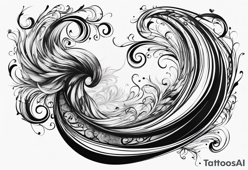 Swirling whirling black ink, sleeve tattoo idea