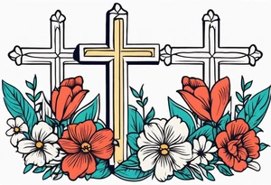 three crosses


vintage flowers
old school vintage simple traditional design 



bold color simple tattoo idea