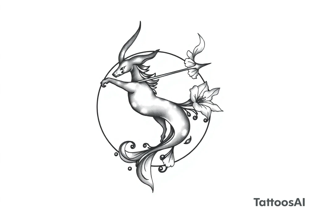 I want a small tattoo with a Sagittarius sign but incorporate Lillie's into it and give it a Japaneese feel tattoo idea