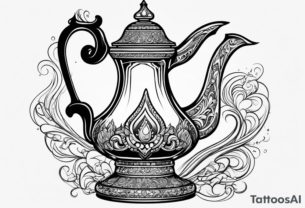 magic lamp from aladdin tattoo idea