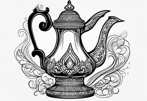 magic lamp from aladdin tattoo idea