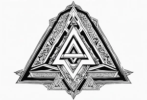 Valhalla sword shield valknut stairs tattoo idea