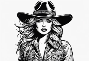 Neotraditional cowgirl tattoo idea