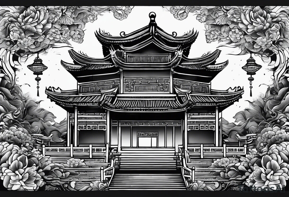 Chinese wall, realistic, art, tattoo idea