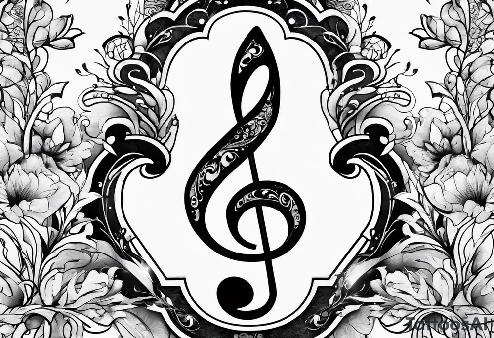 A music note in nature tattoo idea