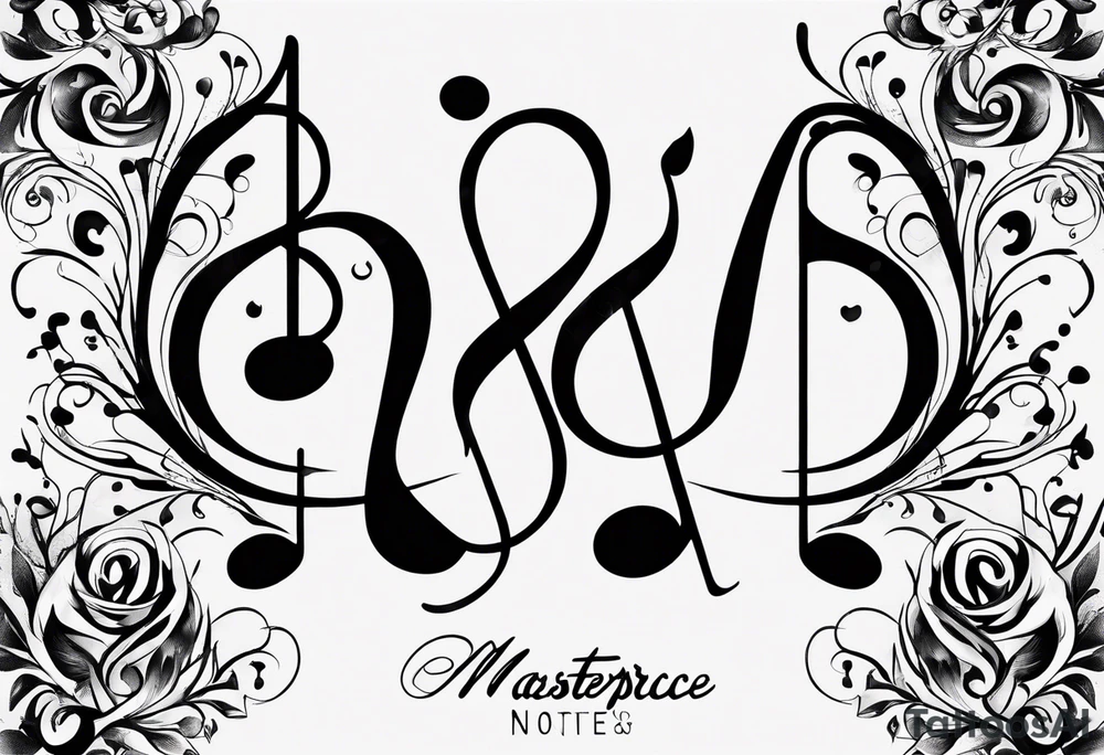 Simple, musical notes, in the shape of l and r tattoo idea