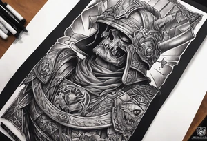 Brutal sleeve tattoo warhammer tattoo idea