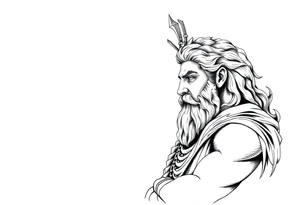 GREEK GOD LOOKING OVER HIS EMPIRE tattoo idea