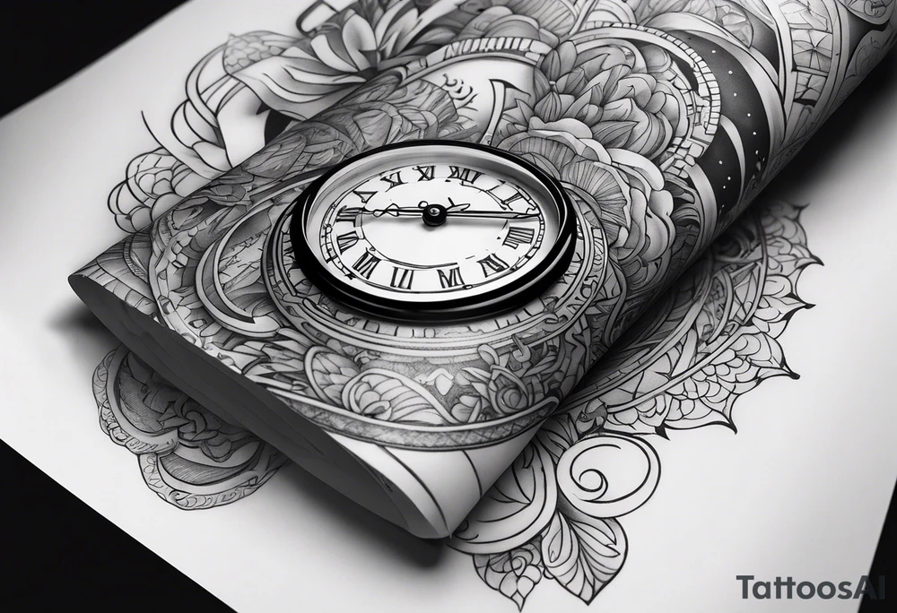sleeve tattoo to contain the symbols family , love, health, time, money , happines tattoo idea