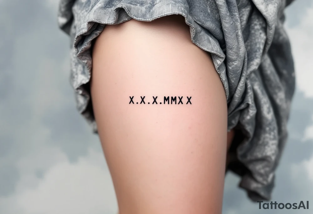 Soft black X.X.MMX inscribed along the spine, with a faded watercolor background in muted blue-gray. tattoo idea