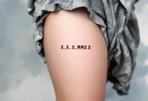 Soft black X.X.MMX inscribed along the spine, with a faded watercolor background in muted blue-gray. tattoo idea