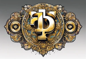 Gold dollar sign with a fist that looks like a hundred speaker bill punching through it tattoo idea