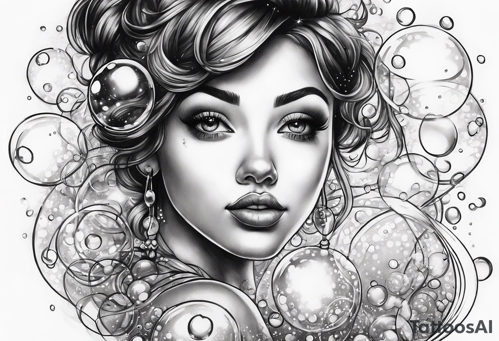 Bubbles with stars tattoo idea