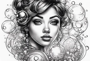 Bubbles with stars tattoo idea