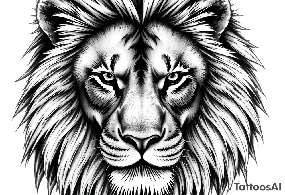 Realistic lion tattoo idea