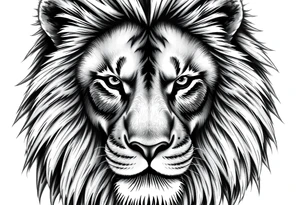 Realistic lion tattoo idea