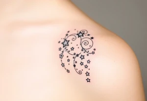 Cascade of stars swirl tattoo idea