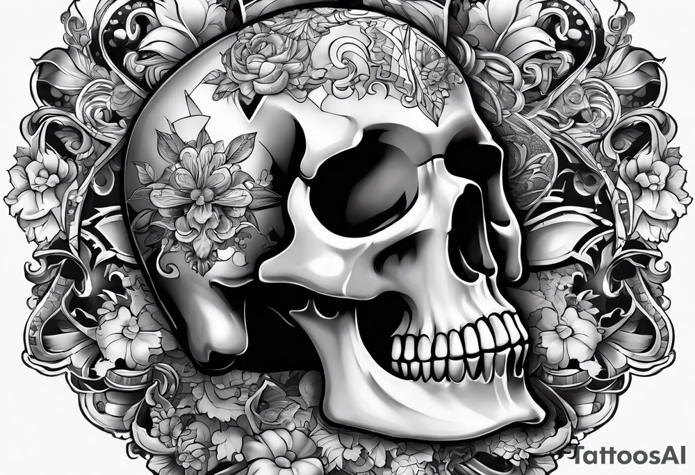 Skull with Autism Awareness Puzzle pieces. tattoo idea