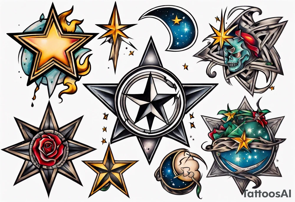 Star with a scar tattoo idea
