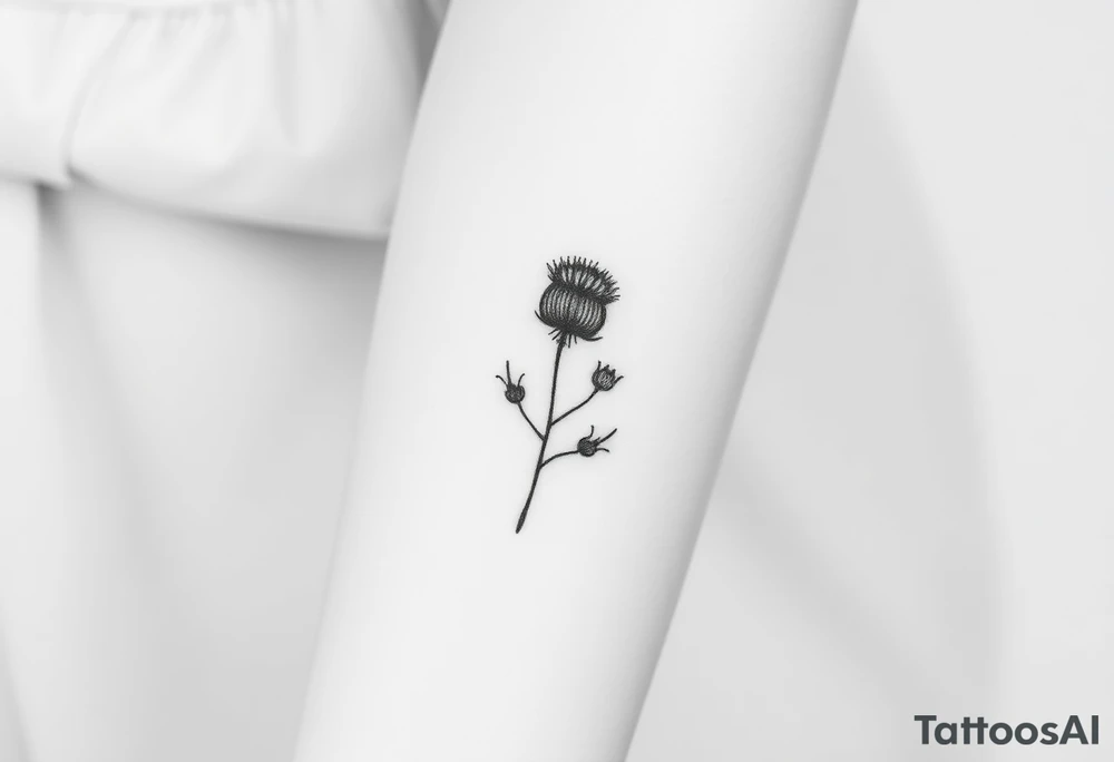 thistle minimalist tattoo idea