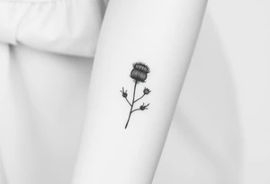 thistle minimalist tattoo idea