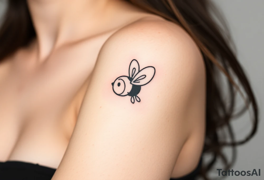 jet with a bee flying with it tattoo idea