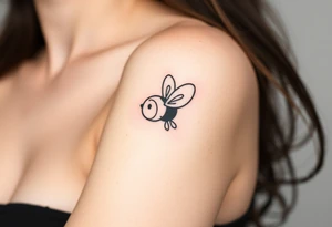 jet with a bee flying with it tattoo idea