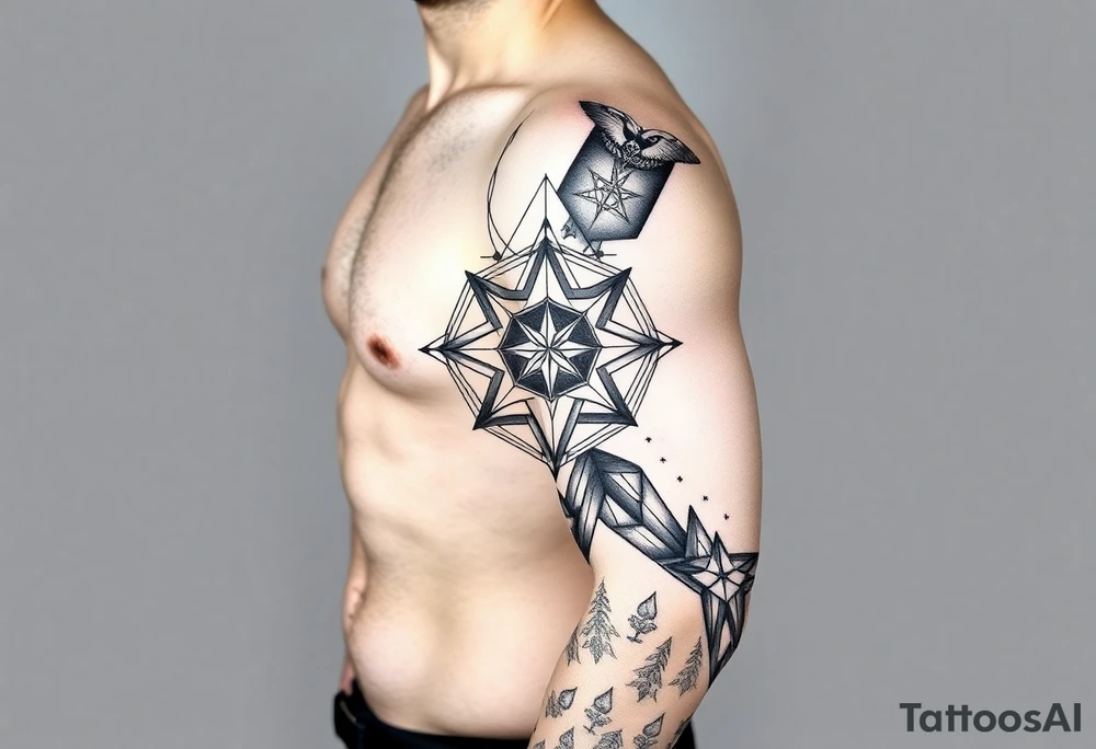 Geometry with love symbolism tattoo idea