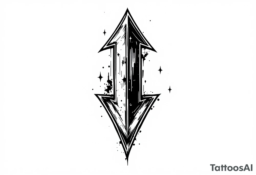 thick  arrow that show down tattoo idea