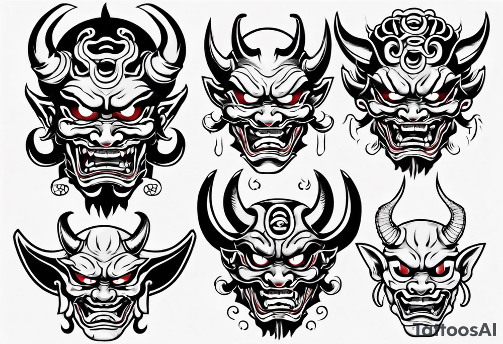 oni mask tattoo idea