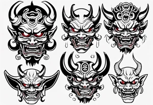 oni mask tattoo idea