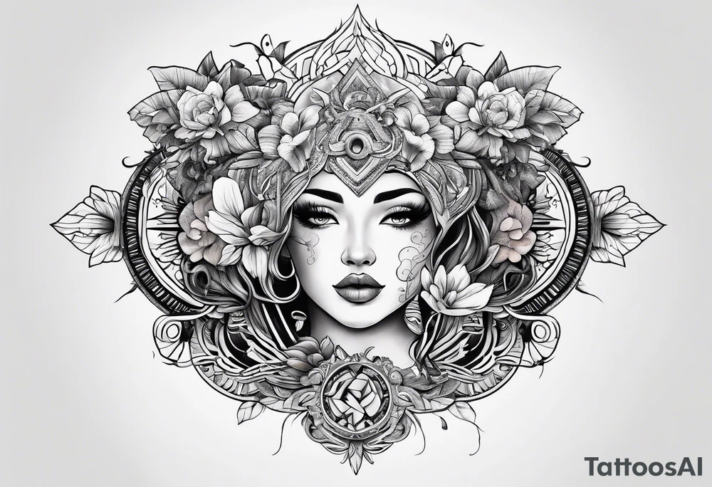 empowerment and agency symbols on arm tattoo idea