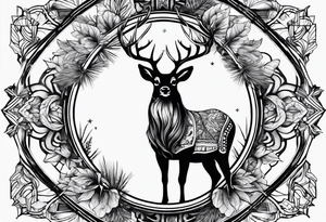 panache de chevreuil et sapinage tattoo idea