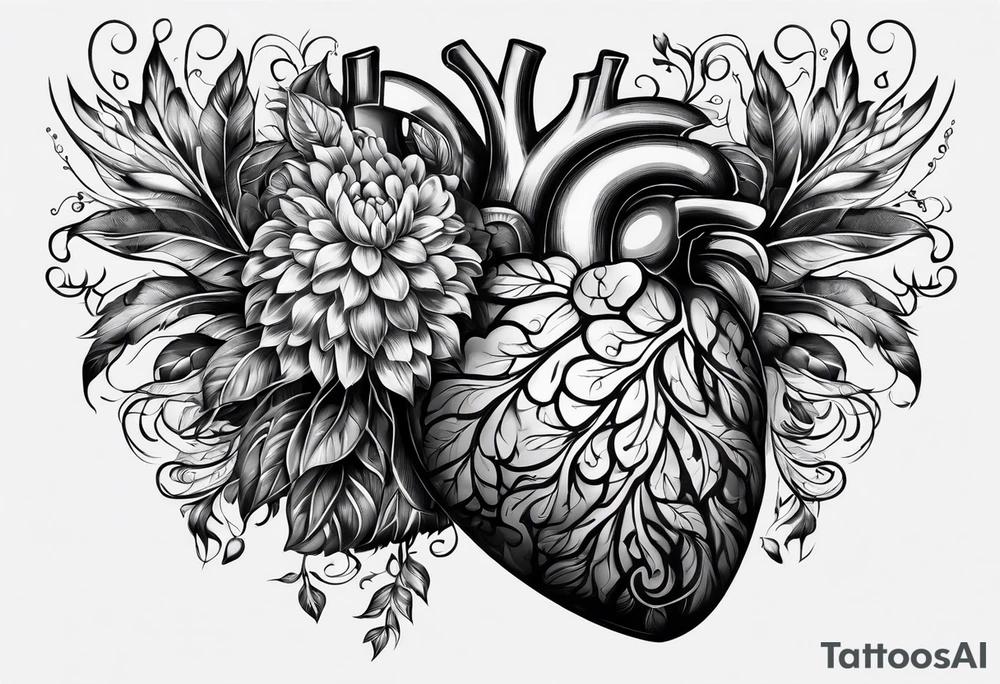 Brain and heart tattoo idea