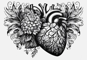 Brain and heart tattoo idea