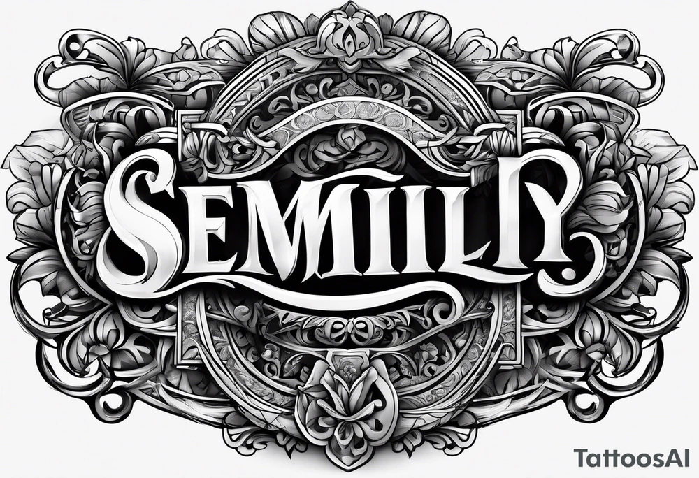 the name semilly in PNG with fancy letters tattoo idea