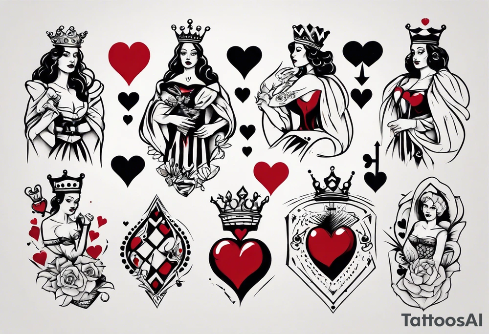 queen of hearts tattoo idea