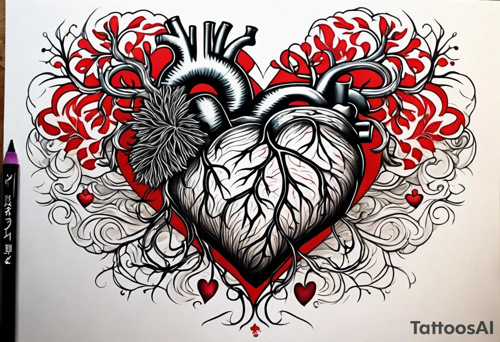 Heart with roots tattoo idea