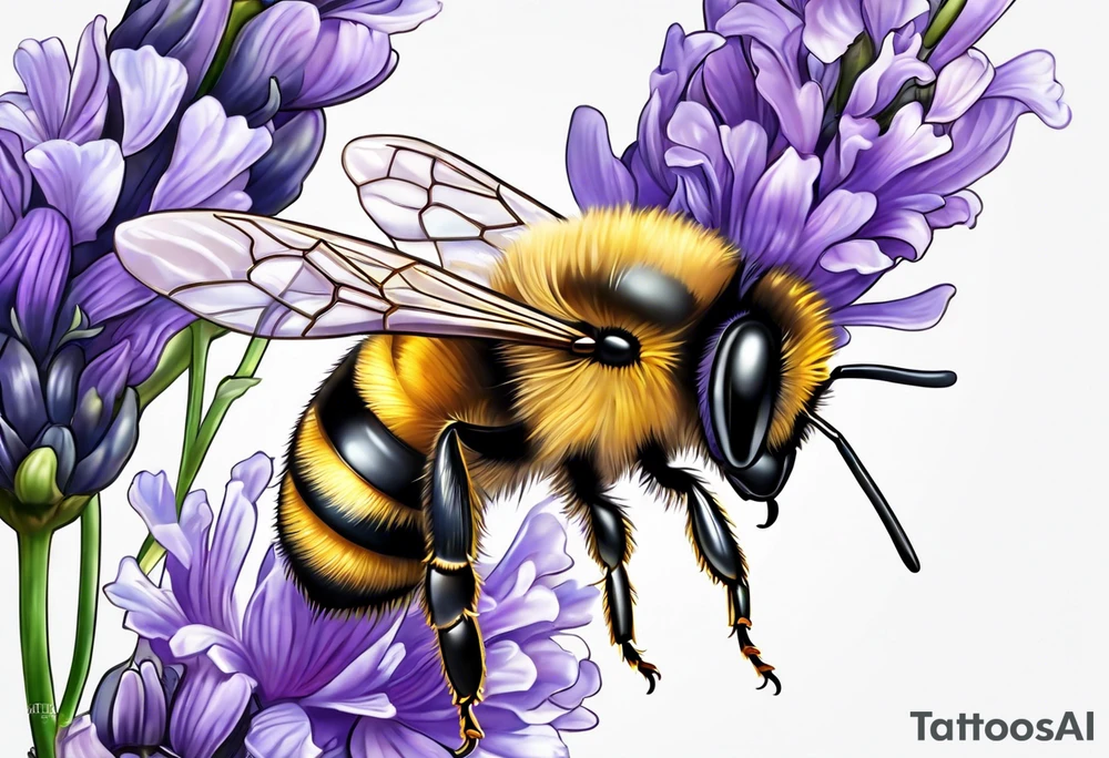 Bee and lavender tattoo idea