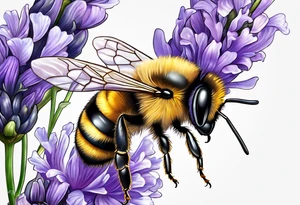 Bee and lavender tattoo idea