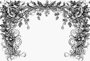 Leafy vines with stone road tattoo idea
