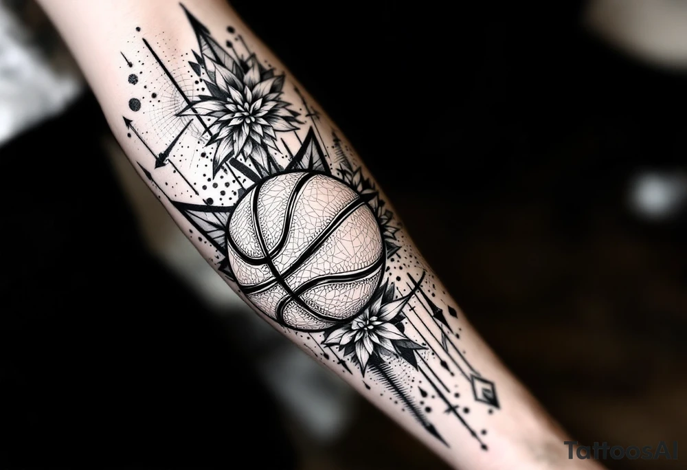 Chosen 1 kaw with basketball with rode on forarm tattoo idea