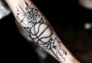 Chosen 1 kaw with basketball with rode on forarm tattoo idea