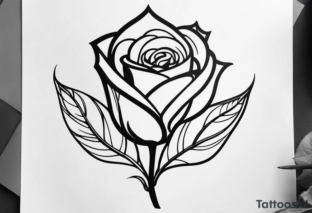 A rose in the form of the letter “Y” tattoo idea