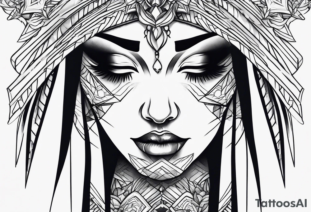 crying face tattoo idea