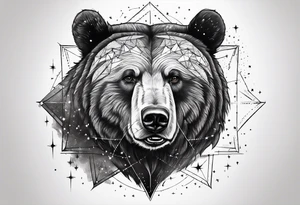 great bear star constellation, realistic, for men tattoo idea